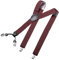 DonDon Hosenträger Herren extra stark Raute rot 3,5 cm Hosenträger Herren breit in Y-Form lang - Starke Clips passend für Anzug Jeans Chinos Vintage Rockabilly Suspenders