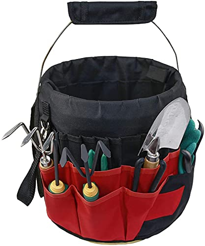 17'' Werkzeugtasche, Mehrzweck Eimer Werkzeugtasche Leer mit 42 Taschen, Garten Eimer Werkzeug Organisator Kit Wasserdichter, Hochleistungs Werkzeugtaschen für Garden Bucket Bag Organizer
