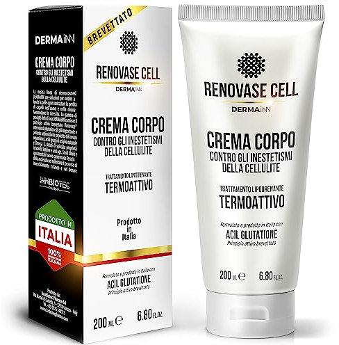 Renovase Cell - Crema Anticellulite Forte - Effetto Caldo - Trattamento Liporiducente E Drenante – Crema Rassodante Corpo Forte - Anticellulite Gambe e Glutei