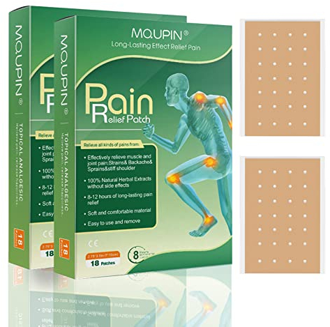 MQUPIN Schmerzlinderung Patch, 36 Stück Wärmepflaster, Anti Schmerz Pflaster, Knieschmerzlinderung, Pain Relief Patch, Wärmepflaster für Rücken Nackenschmerzen und Schulter