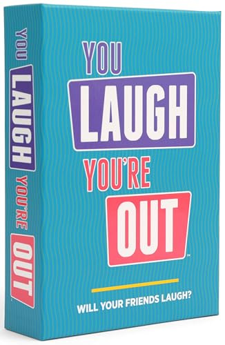 You Laugh You're Out [A Party Game with Hilarious Charades Family Card Games for Adults & Teens, 125 Prompt Cards Fun for Family Game Nights, Easter Basket Stuffers, Gatherings, & Parties Ages 14+]