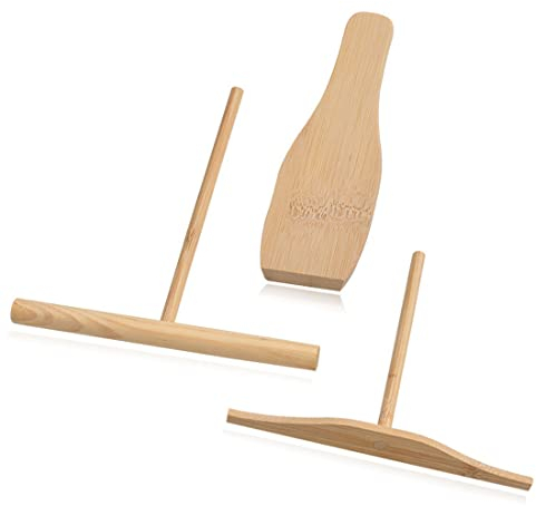 XPEX Lot de 3 Kits de crêpes en Bois, spatule à crêpes Portable, spatule à crêpes Outils de Cuisine Bricolage