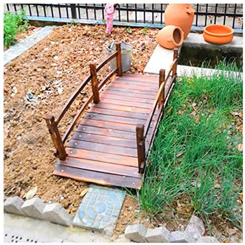 LXLZYXSF Pont de Jardin en Bois Jardin Pont Rétro Classique Arc Passerelle Arrière-Cour Trottoir W/Rails De Sécurité, Pont Paysager Extérieur pour Criques Étangs Koi, Canaux