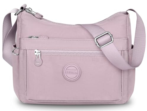 VOBUKE Umhängetasche Damen Mittelgroß Wasserdicht Nylon Crossbody Bag mit Vielen Fächern Leichte Schultertasche Verstellbarer Breitem Freizeit Kleine Messenger Bag für Einkaufen, Reisen