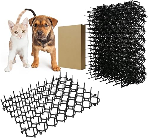 Pack of 12 Cat Repellent Mat, Thorn Grid Against Cats, Animal Barrier with Spikes, Thorn Grid, Animal Barrier, Cat Spikes, Pigeon Repellent, Balcony, Bird Protection, Thorn Grid, Cat Repellent
