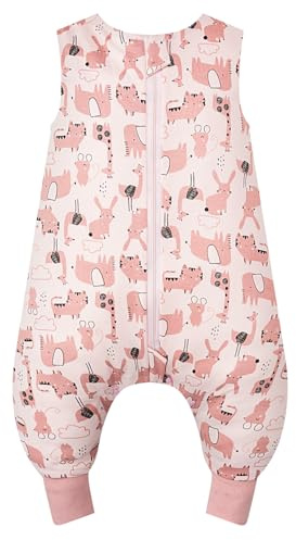 WYTbaby Sacco Nanna con Piedini 1.0 Tog, 100% Cotone Ultra-Morbido, Facile da Indossare, Ideale per il Sonno dei Neonati, Sacco Nanna Adatto per Bambini da 6-18 Mesi