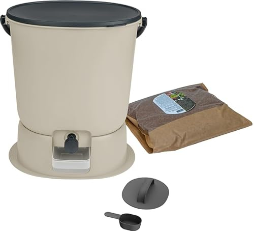 Bokashi Essential Komposter 15,3 l + 1 kg Brain + Base-Creme