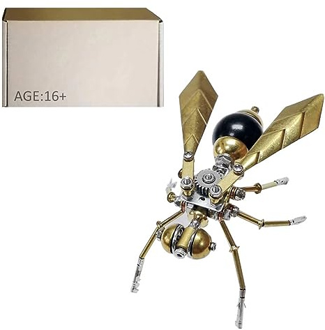 Rompecabezas de metal 3D insecto, 100 piezas DIY avispón 3D puzzle mecánico maqueta maqueta adulto con herramientas