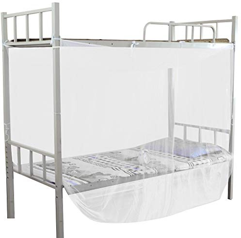 Haofy Tenda per Letto a Castello, Baldacchino per Letto a Castello a 4 Angoli, Doppia Zanzariera Traspirante Queen Size per Letto, Bianca (95x195x150 cm)