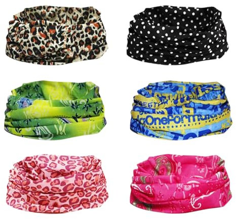 Marine Aurora 6-Piece Seamless Neck Gaiter Set, Breathable Multifunctional Headwear for Cycling, Hiking & Fishing – Moisture-Wicking Sports Face Cover with UV Protection