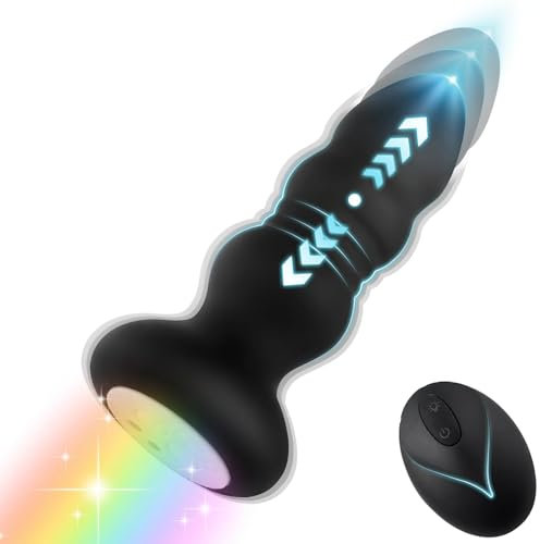 PINTLE Anal Vibratoren Analplug Sex Spielzeug für Die Männer mit 9 Teleskopmodi, Fernbedienung Prostata Stimulation Vibratorensets Butt Plug Dildo Vibrator Massager Dildo Analvibrator Sexspielzeug
