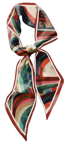 BHAHB Hair Head Scarf Silk Feeling Long Satin Neck Scarves for Handbag Cute Aesthetic Decoration Women Girls 59 * 6.7''-Colorful Boho