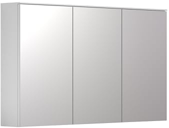 trendteam smart Living - Spiegelschrank - Weiß - Badschrank mit 3 Spiegeltüren - (BxHxT) 120 x 70 x 17 cm - Badmöbel mit 6 Einlegeböden - Soft-Close