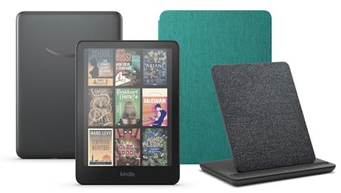 Kindle Colorsoft Signature Edition (32 GB) sin anuncios, una funda basada en plantas de Amazon y una base de carga inalámbrica Made for Amazon