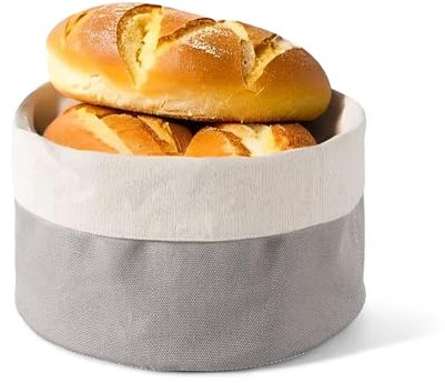 Prmape Bolsa de Pan De Algodón, Bolsas para Pan de Tela, Bolsa de Almacenamiento de Panera, Cesta de Panera de Tela Redondo para Conservar Fresco, Cereales, Frutos Secos, Fruta, Verduras