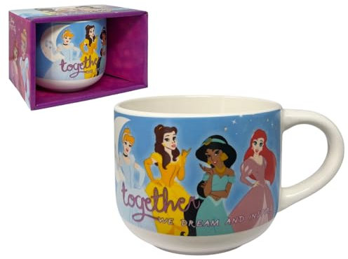 Tasse Princesses Disney 380 ml tasse en céramique modèle large jumbo pour enfants avec boîte