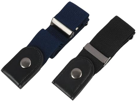 Hawpasy 2PCS Cinturón Elástico Sin Hebilla Mujer Y Hombre, Cinturón Invisible Pantalones Vaqueros, Talla Ajustable 40-110cm, Cómodo Sin Hebilla Para Pantalones, Vaqueros O Jeans