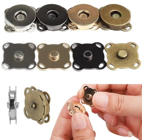 TAGMEIU 8 Sets Magnetic Bag Clasps, Sew-On Snap Fasteners for Bags