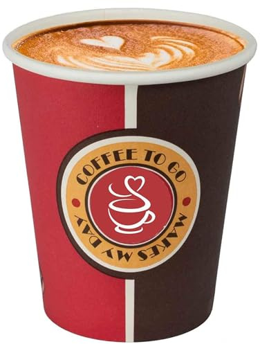 Shov Tazas de café To Go de 200 ml, vasos de papel desechables, vasos para bebidas calientes, vasos desechables ideales para café, té y cacao, vasos de papel para café, quiosco y oficina (1000