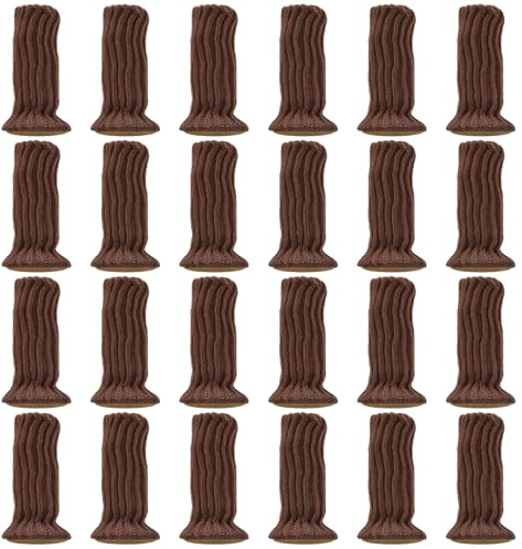 Chaussette Chaise, 24 Pièces Pieds de Chaise Tricotés, Brun Chaussettes de Meuble, Chaussettes de Chaise Mobilier en Feutre, Réduit Le Bruit, pour Pieds de Table, Pieds de Meubles