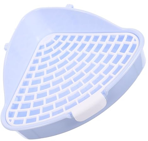 KOMBIUDA Toilette per Conigli Angolare in Plastica con Rimovibile Lettiera e Facile da per Conigli Porcellini Roditori Adatta Gabbie Standard
