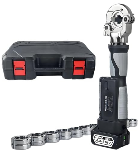 HuanEssentric Pressatrice Batteria,Strumento Crimpatura per Cavi Alimentazione Elettrica della Batteria,Funzione Ripristino Un Pezzo,con Display LED