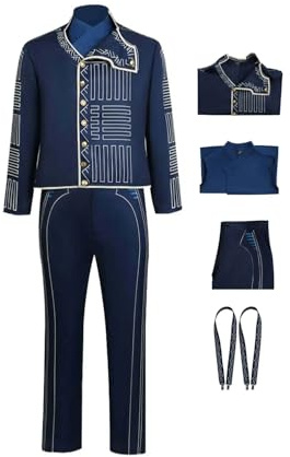 cultofmoon Costume de prince médiéval Wicked Sorcière Bleu Tenues pour homme Blazer Steampunk Gothique Renaissance Frack victorien Costume d'Halloween Costume de carnaval
