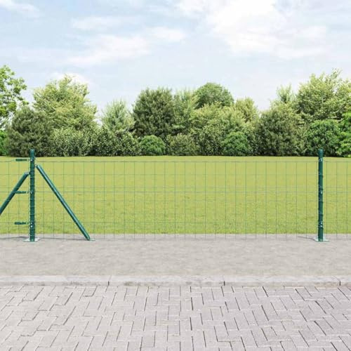 Recinzione a bastoncini, recinzione con palo verde, 0,4 x 25 m, in acciaio, per giardino, recinzione di sicurezza