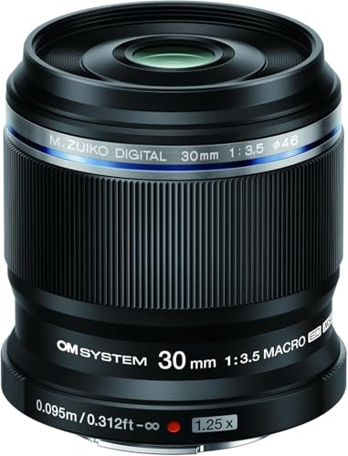 OM SYSTEM M.Zuiko Digital ED 30mm F3.5 Macro – Objetivo para Micro Four Thirds, fotografía Macro Alta resolución, Ligero, autoenfoque rápido para Olympus OM-D, Pen, Panasonic G, Negro