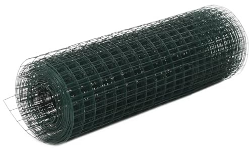 vidaXL Hönsnät stål med PVC-beläggning 25x0,5 m grön