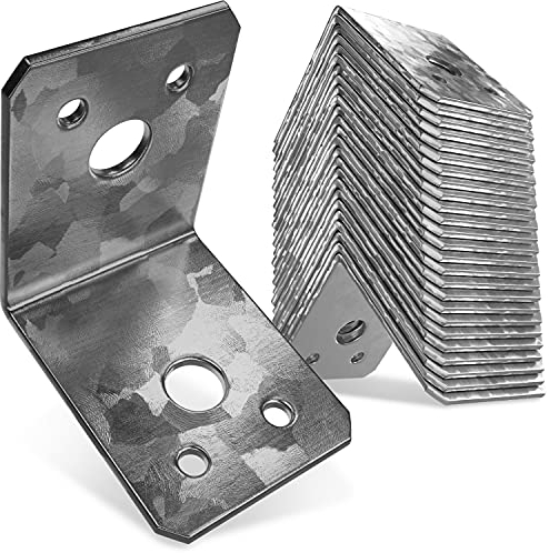 INNONEXXT® Conector angular | 50 x 50 x 40 x 2 mm 25 piezas | ángulo, soporte angular, escuadra madera, ángulos metálicos, escuadras metalicas grandes, ángulo de acero, escuadras madera