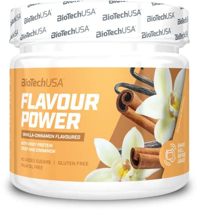 BioTechUSA Flavour Power, Edulcorante de mesa aromatizado en polvo a base de sucralosa sin azúcares añadidos, sin gluten, con inulina, 160 g, Vainilla-Canela