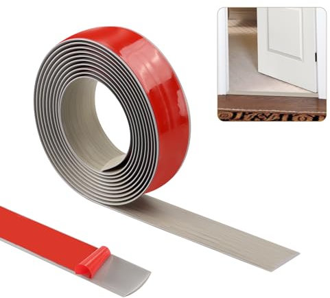 400cm×5cm Threshold Strip,Carpet Door Trim Stripstrips, Floor Transition Strips, Self Adhesive Floor Door Divider Strip, Flat Laminate Profile Flooring Edge Trim Strip(Grey Wood Grain)