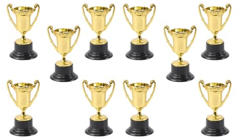 Gadpiparty 10 Stück Kunststoff-Trophäen Große Goldtrophäen-Auszeichnung Für Kinder Erstplatzierte Trophäen Trophäen Für Schulsportfeiern Zeremonien Partygeschenke