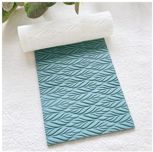 Rodillo de textura de arcilla de polímero Keoker - Ideal para hacer aretes, como hojas de textura, funciona con cortadores de arcilla (Hojas Boho)