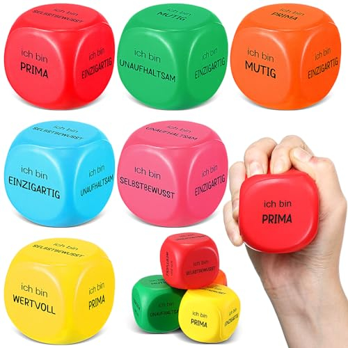 Kasyat 6 Stück Lustige Motivierende Stressbälle Antistressball Lustige Quetschbälle Quetschspielzeug für Gereizte Menschen Klassenzimmer Schule Büro Handtraining Stressabbau Büro