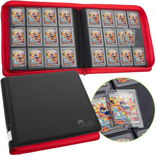 FunGuys Toploader Binder, Trading Card Binder Storage, 384 12 Pocket Top Loader Binder, Card Collection for Yugioh, MTG, TCG, Card Folders for Trading Cards