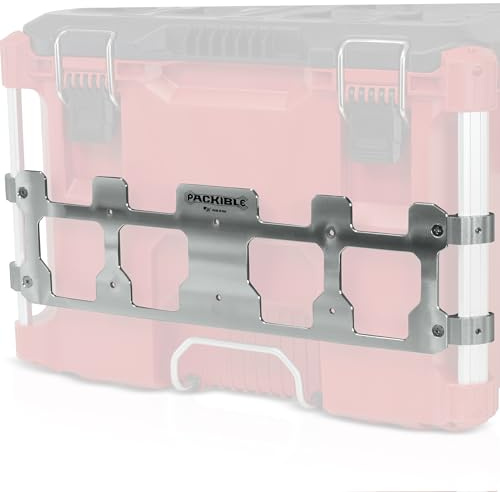 PACKIBLETool - Front & Rear Full Width & Half Width Box Mount & Crate Caddy compatible with Milwaukee Packout® - Made In USA (Brushed Aluminum)
