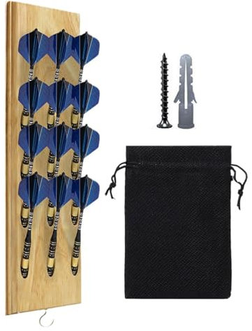 Sports Dart Storage Rack, Wooden Dart Display Holder, 12-Dart Display Holder, Dart Wall Hanger, Dart Holder, väggmonterad dartförvaring, Dart Display Rack, väggmonterad darthållare med väska och skruv
