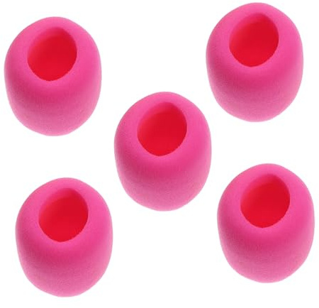 BESPORTBLE 5 piezas Cubiertas de Micrófono de Esponja Filtro Antiviento Rosa para Micrófonos Material Duradero y Elástico para Grabaciones Ktv y Entrevistas