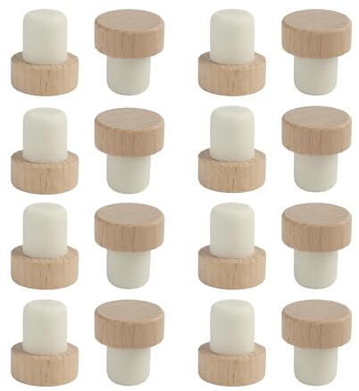 16 Pièces Bouchons En Liège, Bouchon Bouteille Vin Forme Du T, Remplacement Du Bouchon De Bouteille De Vin, Couleur Du Bois Brut