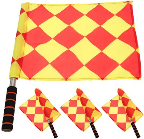 BCOATH 4 Banderas De Árbitro Equipamiento Para Árbitros De Fútbol Banderas De Señales Manuales Accesorios De Fútbol De Juez De Línea Deportivas