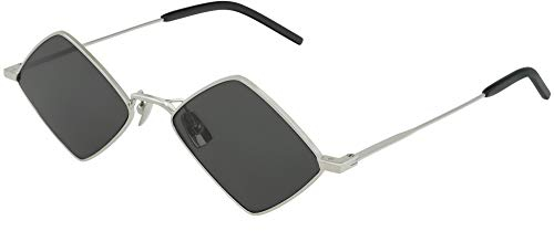 SAINT LAURENT Unisex SL 302 LISA-001 55 Metal Sunglasses, Silver-Silver-Grey