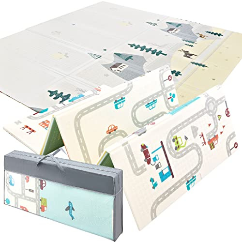 Mamabrum Tappetino da Gioco Pieghevole per Bambini, 200 x 180 x 1 cm, in Schiuma Impermeabile, Portatile e Non Tossico, Ideale per Pavimenti, Spesso e Allargato