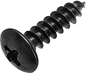 Oneyijun 20 Pcs M5 x 40mm Self Tapping Wood Screws Carbon Steel Mushroom Round Flanged Head Fasteners Drilling Screw Black