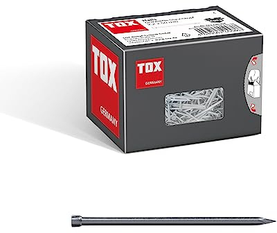TOX Drahtstifte Nails 2,2x50 mm mit Stauchkopf für beinahe unsichtbare Befestigungen in Holz, universelle Einsatzmöglichkeit im Innen- und Außenbereich, blanker Stahl, 400 g im Karton, 063100206