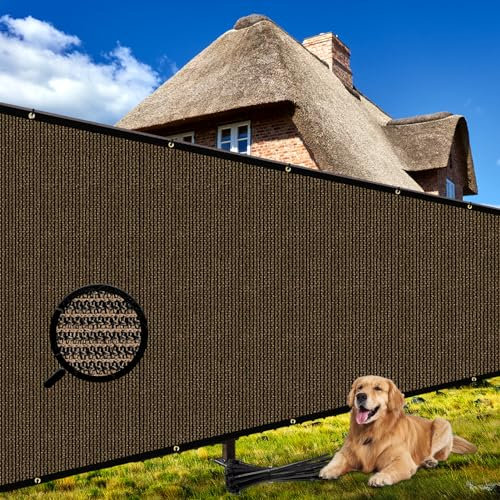 Shade&Beyond 4' X 50' Fence Privacy Screen 98% Blockage Heavy Duty 220 GSM Fencing Mesh Shade Net Cover for Wall Garden Backyard Outdoor Home Decoration, Customizable Brown