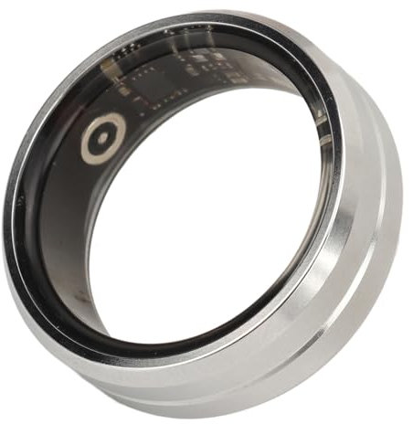 Smart Fitness Tracker - Sleep Monitoring Device with Step Counting, IP68 Water Resistant - Bluetooth Health Tracking Ring for Android & iOS - Silver