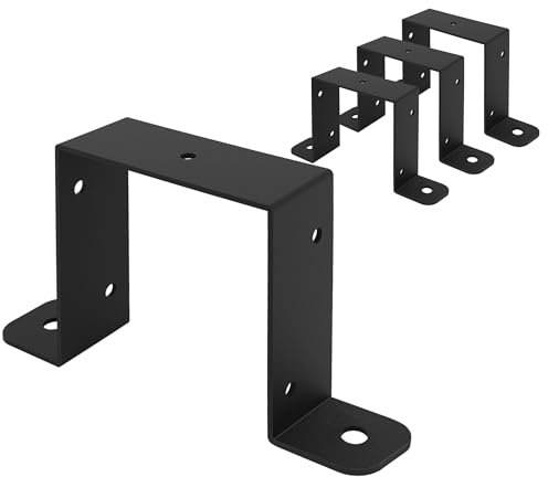 VANROUG Lot de 4 supports de fixation U pour panneaux de clôture - Clips de sécurité en béton - Ancrage sûr
