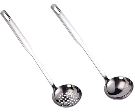 Soup Ladle Set Stainless Steel with Long Handle 2Pcs for Hot Pot Cooking